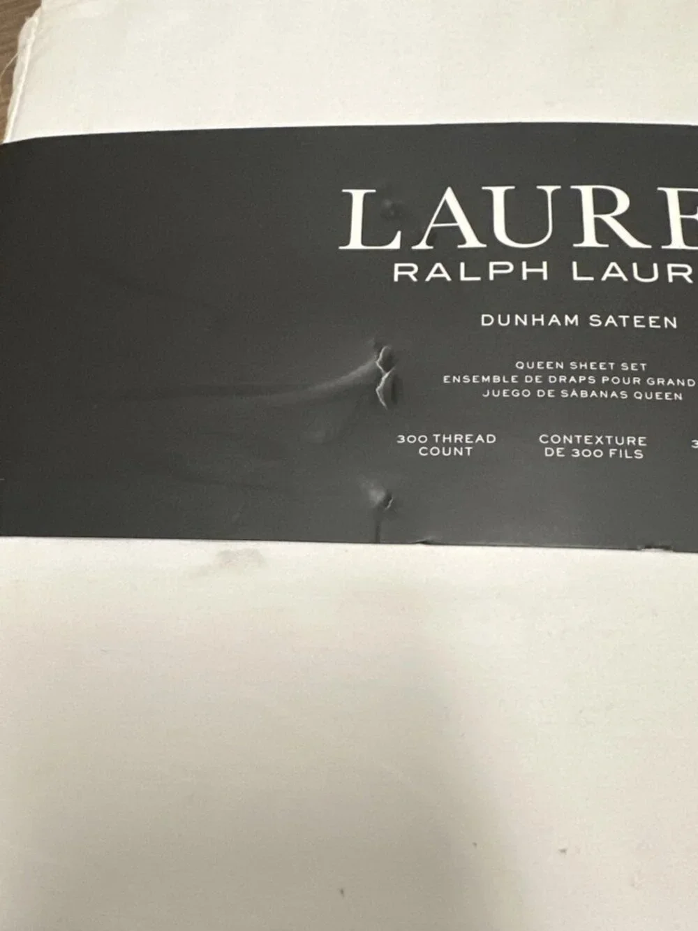 RALPH LAUREN 4PC Queen 100% Cotton Sheet Set Dunham Sateen White ECO PACKAGE